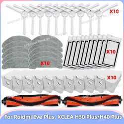 Compatible con Piezas para Roidmi Eve Plus SDJ01RM, XCLEA H30 Plus / H40 Plus: Cepillo Principal, Cepillo Lateral, Filtro, Paño de Mopa, Soporte, Bolsa, Accesorios