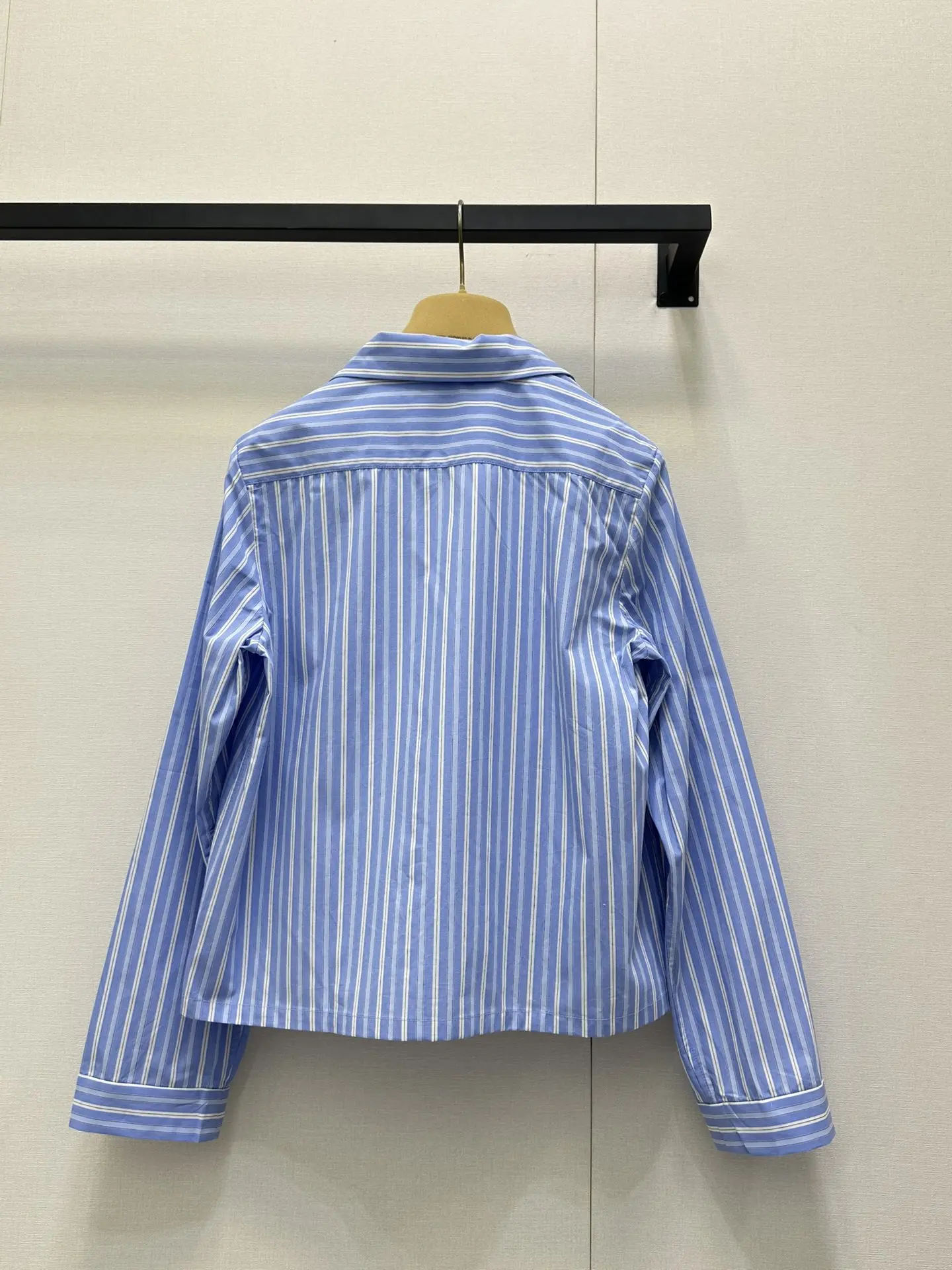 

2025 Women Shirt New Summer Autumn Fashion Simple Long Sleeve Pocket Embroidery Cotton Stripe Casual All-match Women Shirt