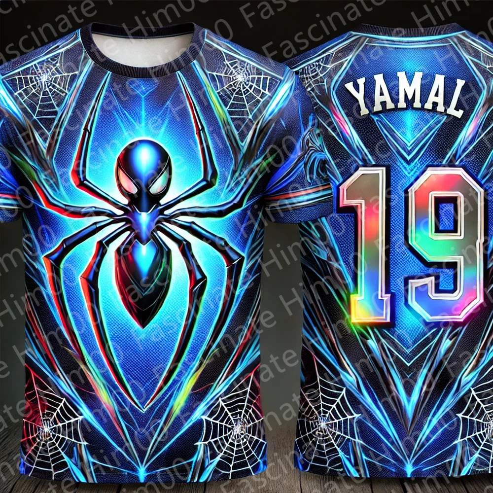 New Spider Man Marvel Cartoon Tshirt Spanish Football Kit Sports Jersey Boy Birthday Gift Football Jersey Set