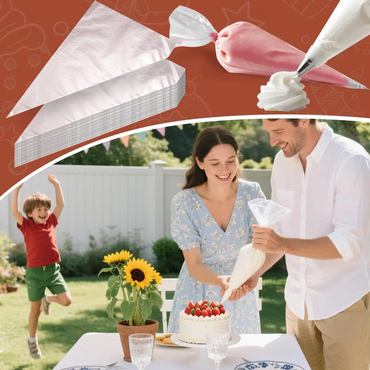 

Одноразовые кондитерские пакеты, 100 шт., утолщенные нескользящие мешки для глазури для украшения торта, печенья, кондитерских изделий и домашней выпечки