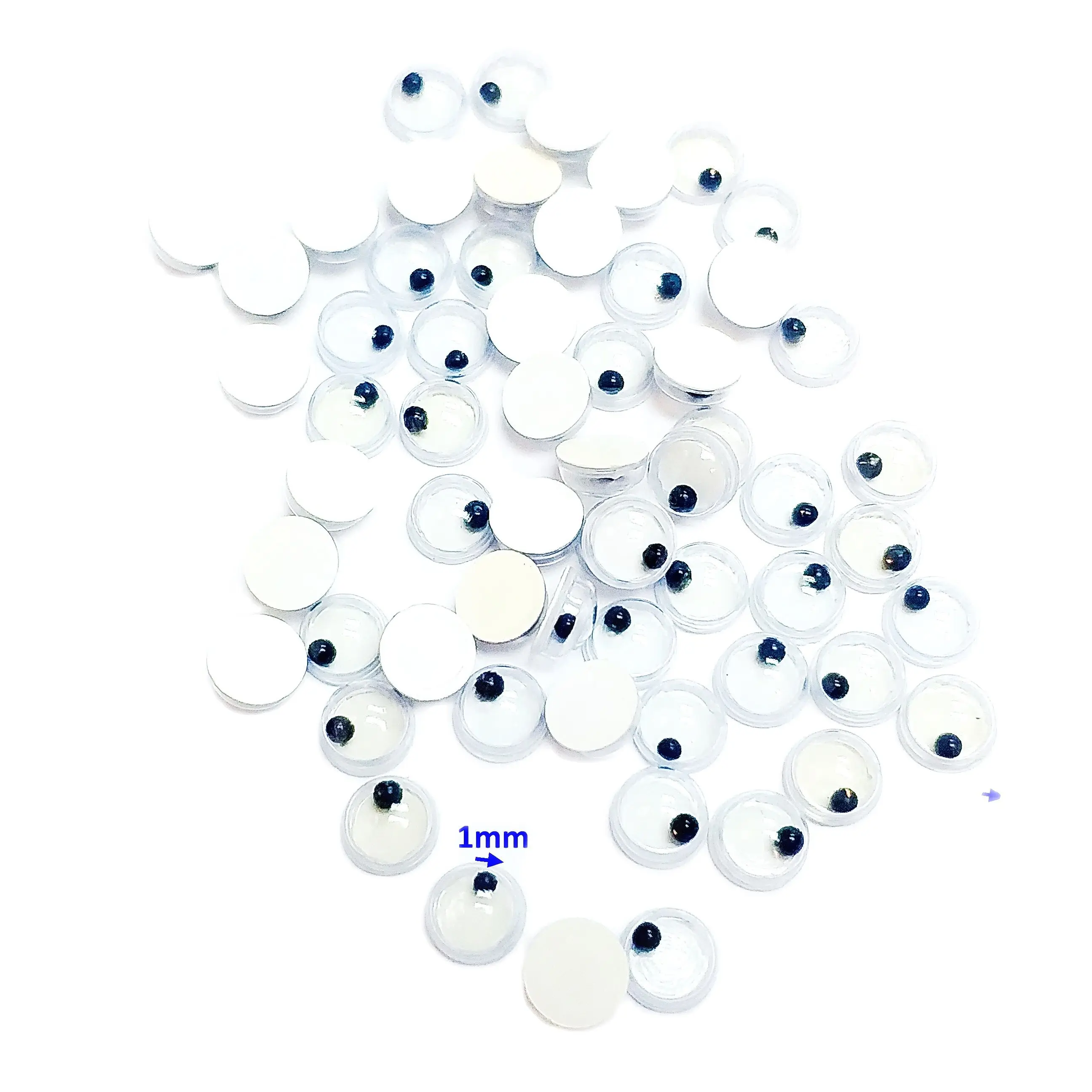 200 PCS 5mm Glue on Round Moving Eyes Wiggly Googly Balloon Bear Doll Scrapbooking (You need use glue to stick it)