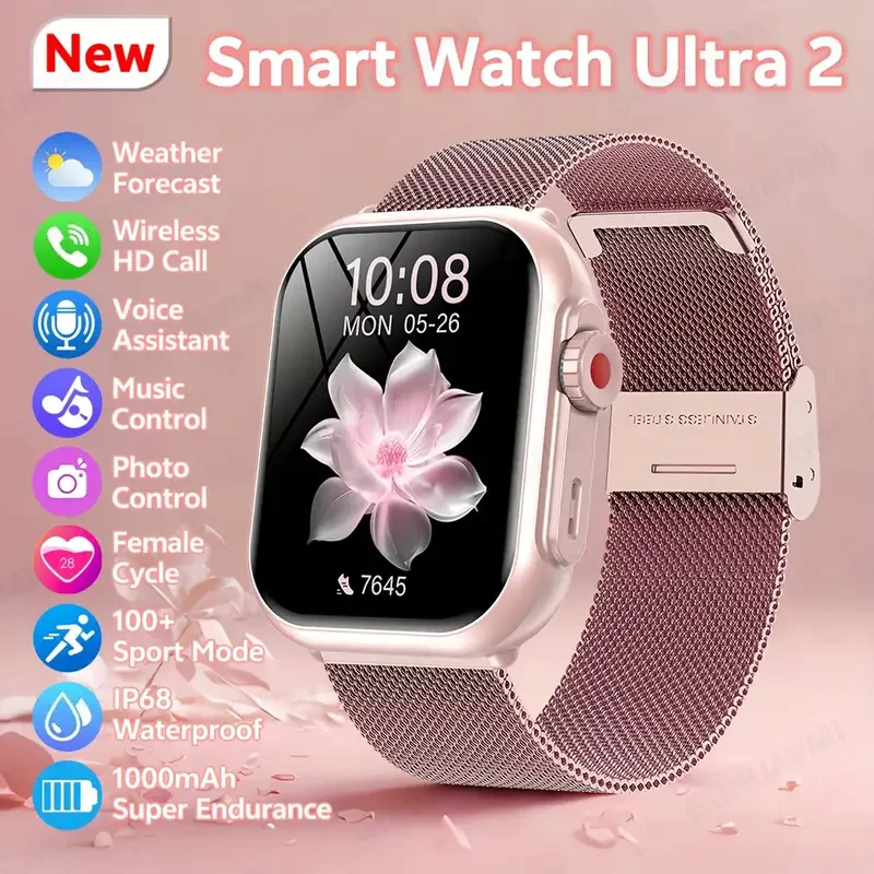 

2025 New For Huawei Xiaomi Smart Watch Men Women 1.85-Inch HD AMOLED Full Touch Screen IP68 Waterproof Bluetooth Call SmartWatch