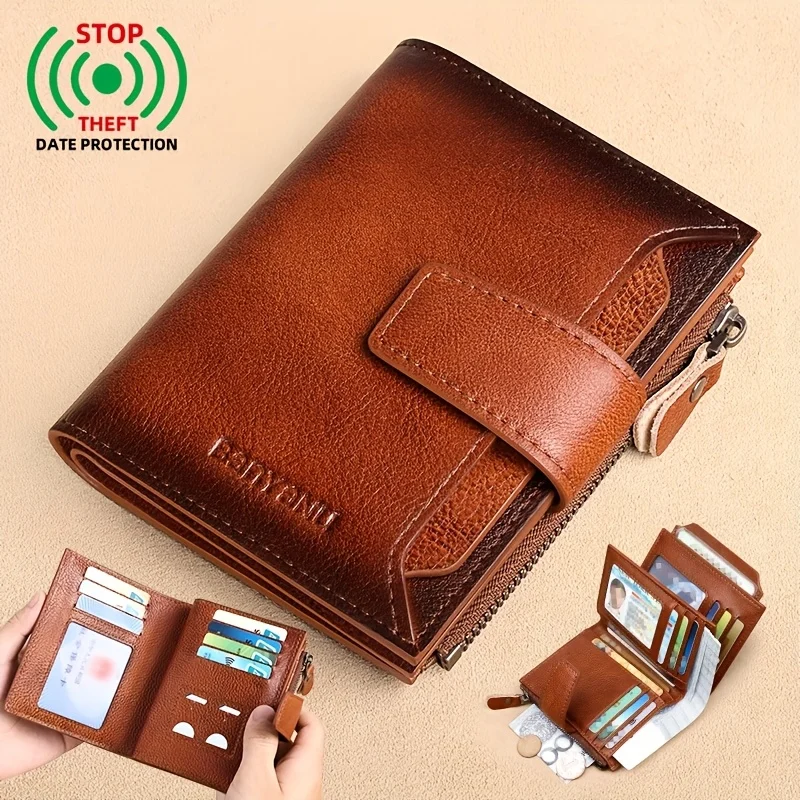 Neue vertikale kurze Lederbrieftasche für Herren, multifunktionaler minimalistischer Führerscheinkartenhalter, Kartenbrieftasche, kleine Geldtasche