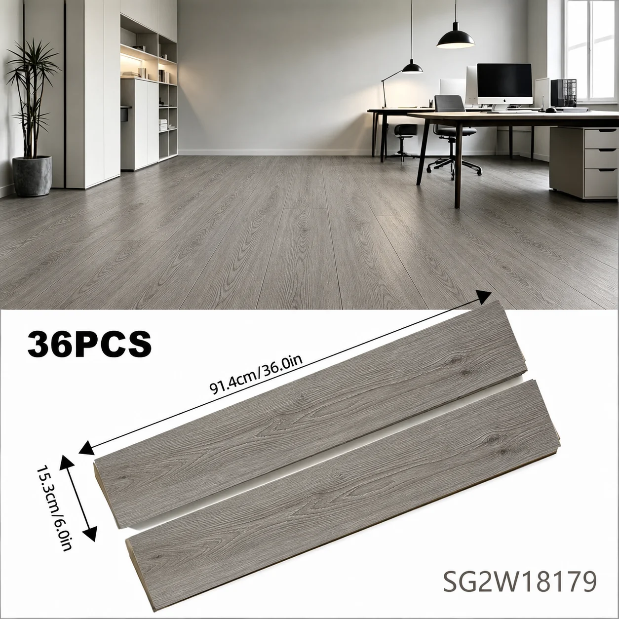 36 Pezzi Piastrelle per Pavimento PVC Autoadesive 90×15cm Effetto Legno, Rivestimento Vinile Impermeabile Resistente all'Usura, Adesivi Murali per Soggiorno Camera da Letto Cucina Ristrutturazione