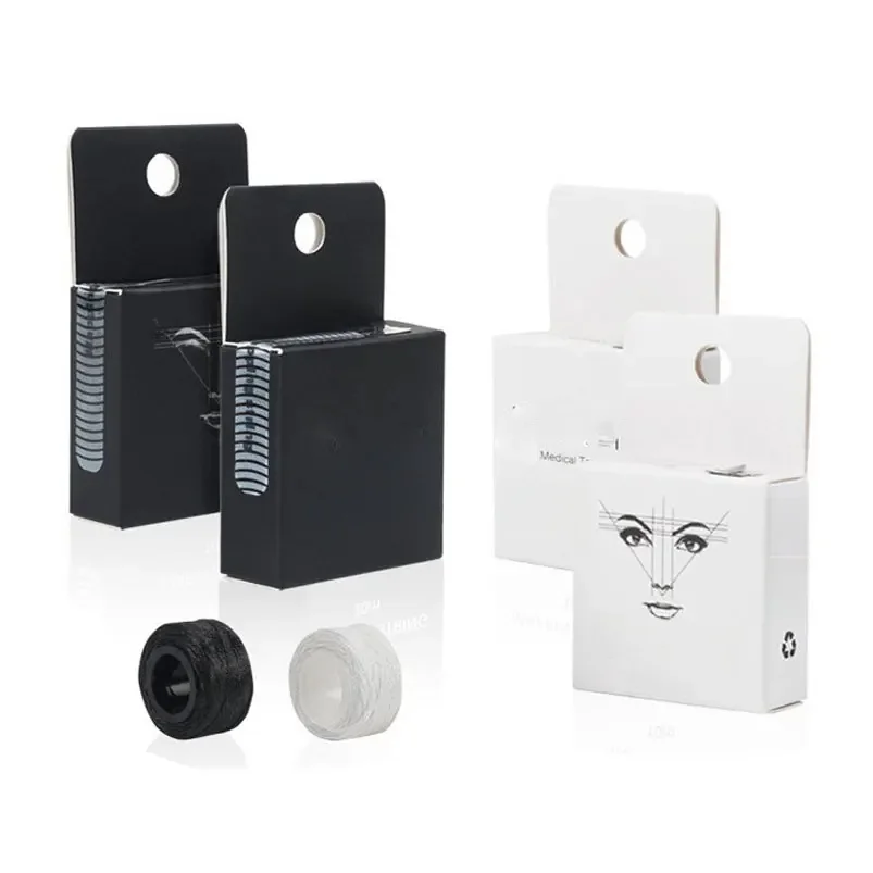 10m Microblading cartographie pré-encre chaîne sourcil marqueur fil Point Semi Permanent tatouage sourcils blanc/noir outil de mesure