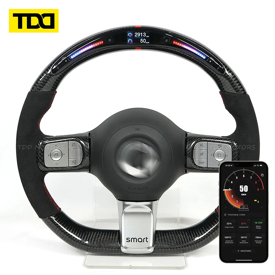 

TDD Carbon Fiber customized smart Galaxy pro LED Steering Wheel for Mercedes Benz Smart