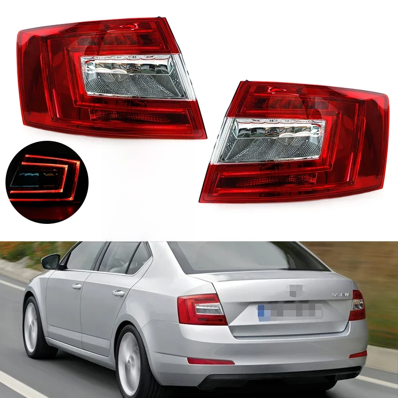 Światło tylne LED montaż dla VW SKODA Skoda Octavia 2015 2016 2017 lampka ostrzegawcza hamulca obudowa tylna lampa montaż Taillight cover — zdjęcie 2