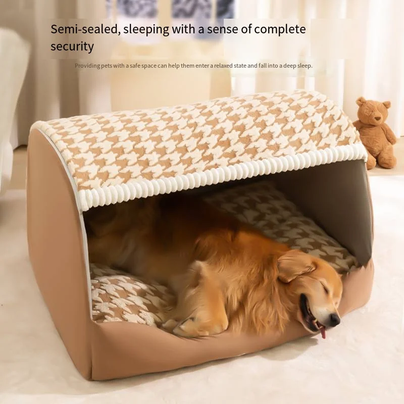 XL code Dog Bed Warm Quilted Pet Bed for Dogs and Cats Cozy Winter Sleeping Nest Washable Pet Cushion for Golden Retriever