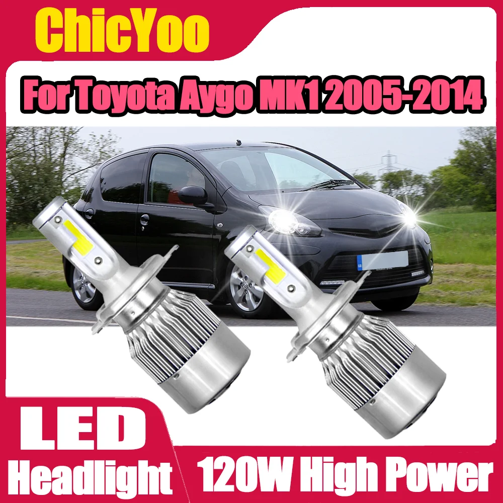 

2 шт. автомобильные фары 120W 12V 6000K для Toyota Aygo MK1 2005-2014