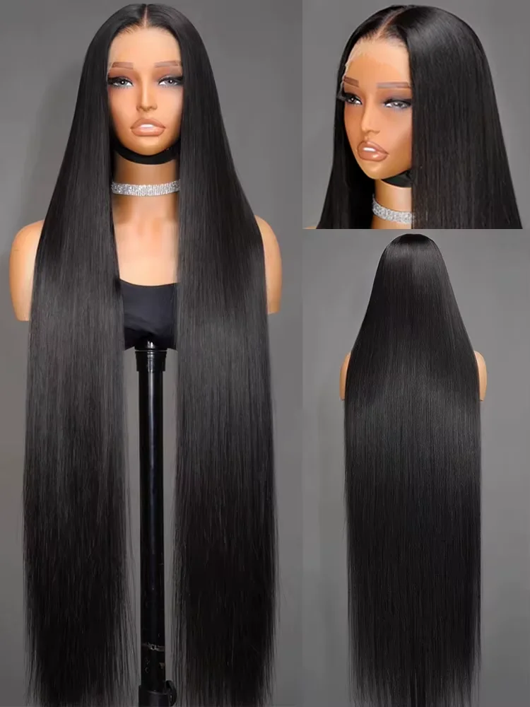 Bone Straight Wigs Human Hair 13x6 HD Lace Frontal Wig 30 32Inch Lace Front Wig 5x5 Closure Glueless Natural For Women image 2