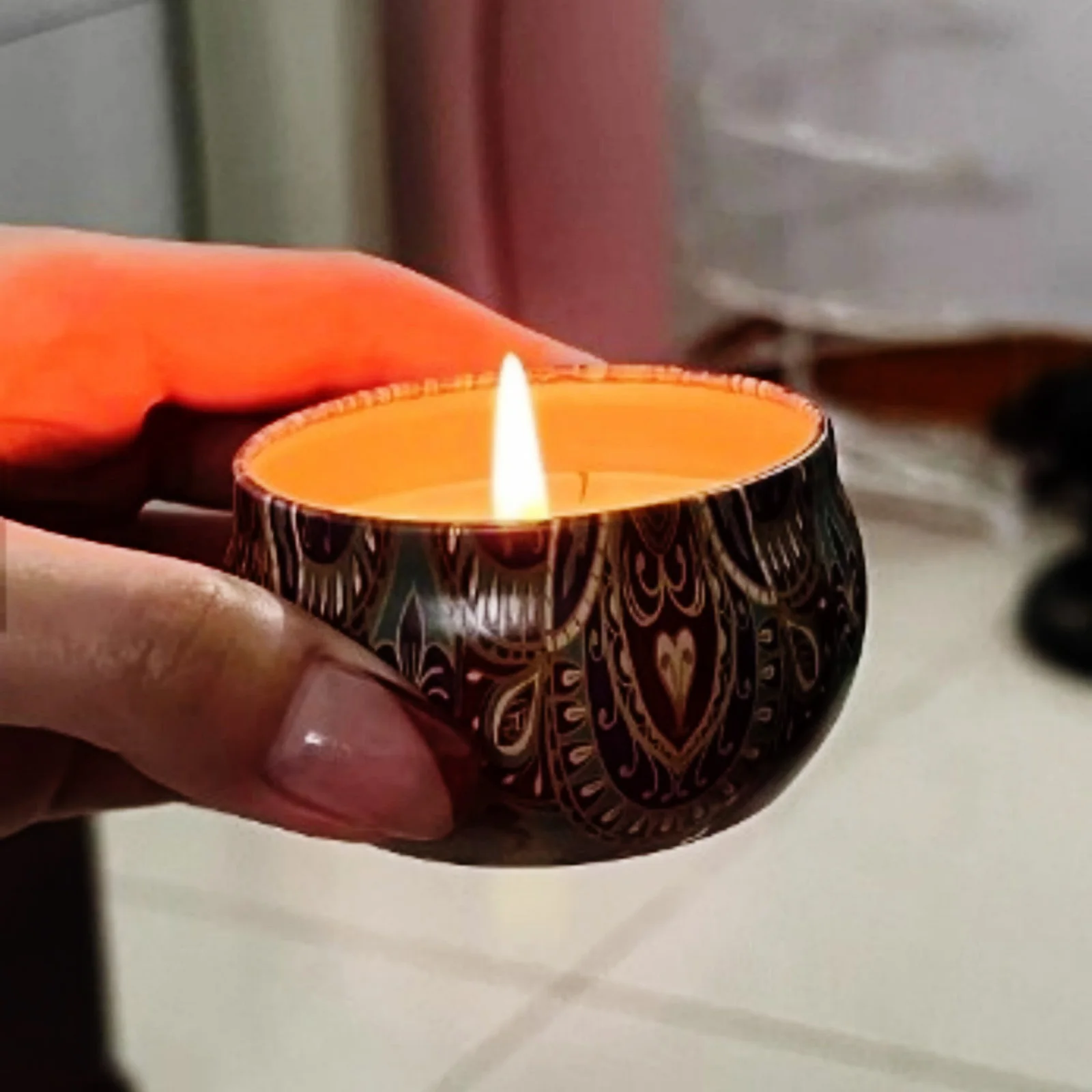 

Rose Lavender Jasmine Chamomile Dried Flower Scented Candle Soy Wax Aromatherapy Jar Candle Smokeless Relaxing Decorative Gift