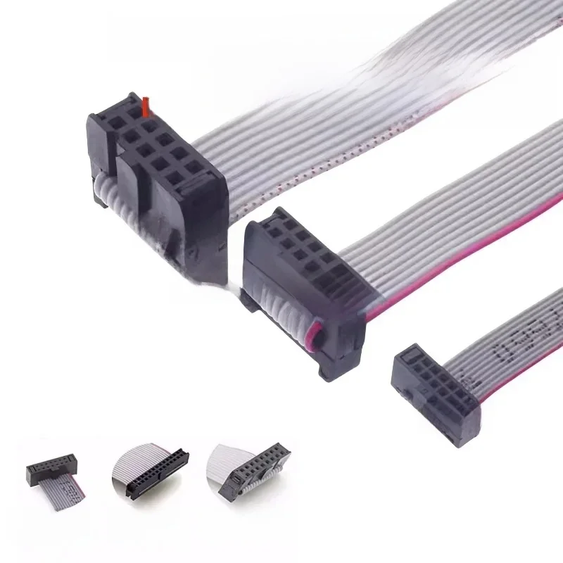 1 pièces 1.27MM/2.0MM/2.54MM pas FC-6/8/10/16/20/40/50 broches 20/30/50/CM ruban plat gris Jtag Isp télécharger câble de données 1.27 2.0 2.54