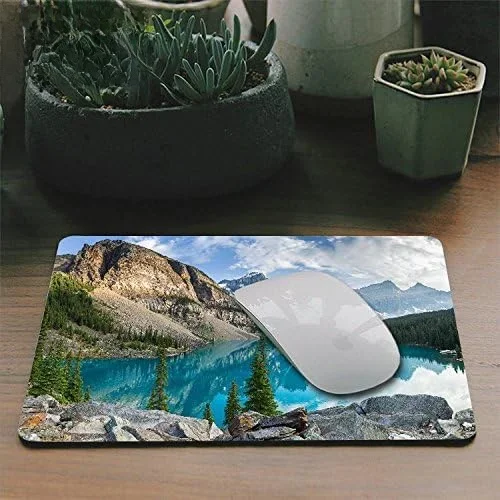 MouseSub Mountains Tapis de souris avec impression de montagnes rocheuses, Polymères de souris naturels, Tapis de souris de bureau, Tapis de souris rectangulaire