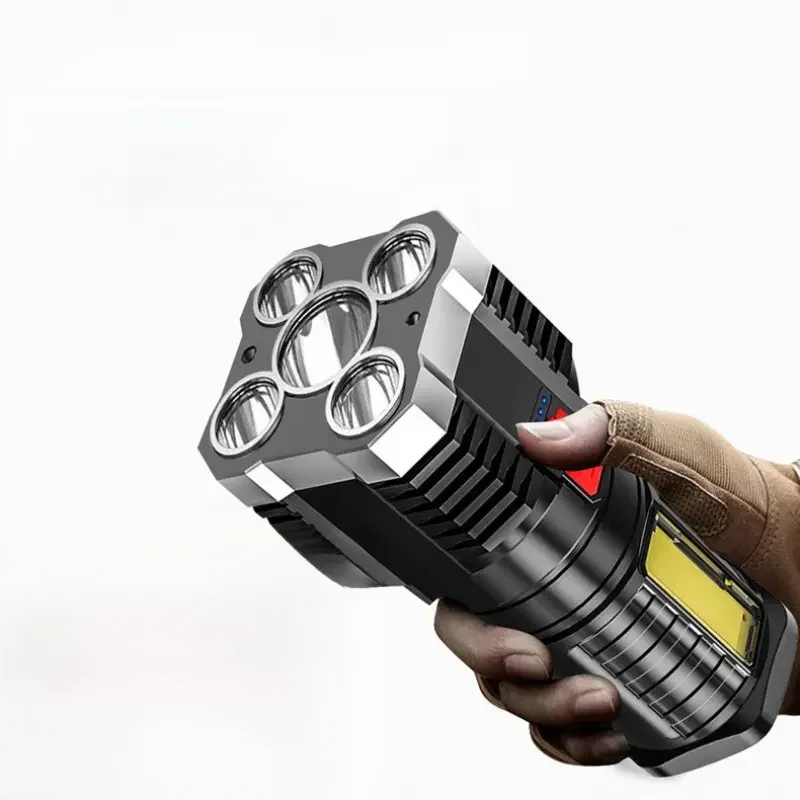Lampes de poche LED haute puissance, budgétaire de camping aste, lumière latérale, 3 modes d'éclairage pour l'aventure de camping en plein air, 5LED