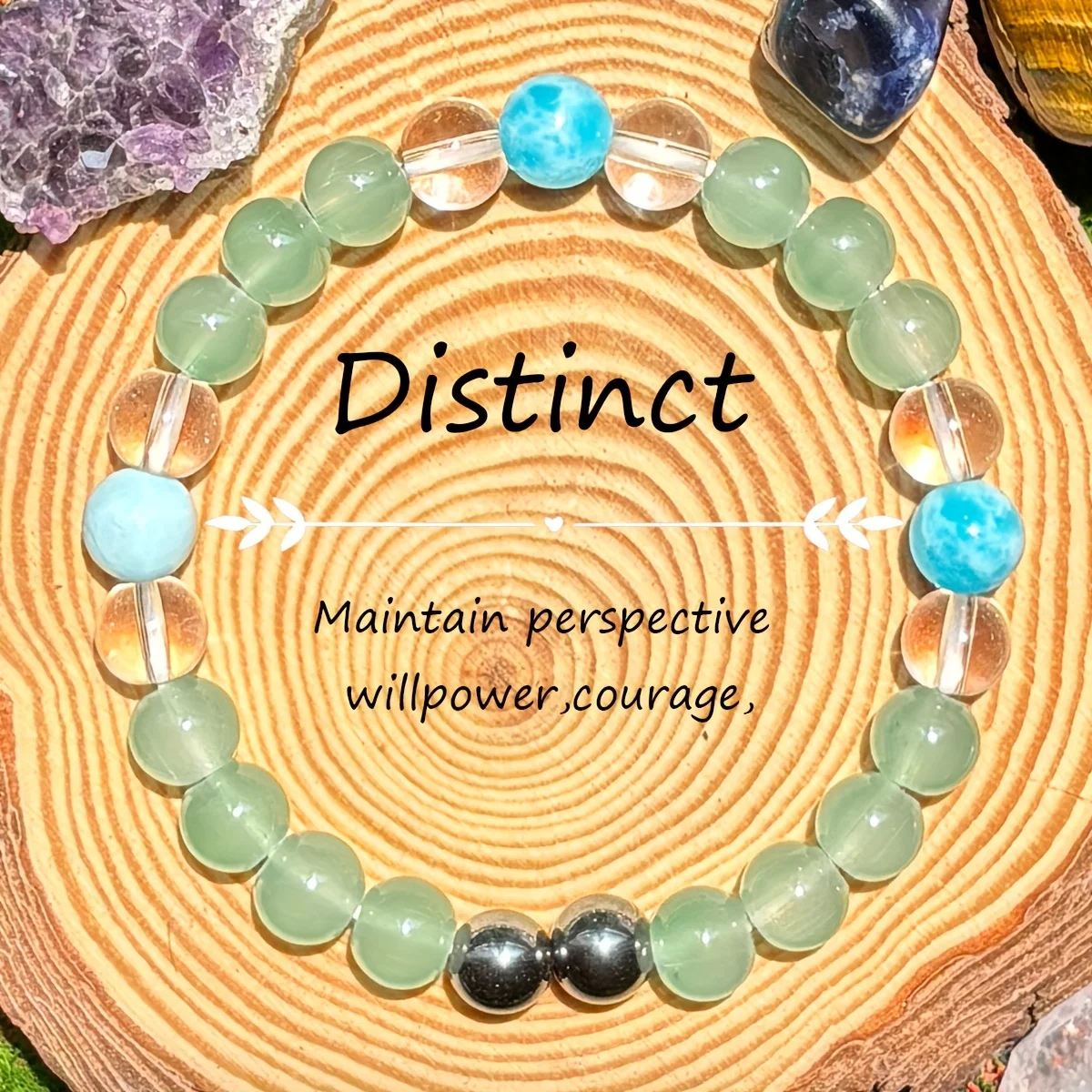 1pc/Aquamarine beaded bracelet men and women give you courage and willpower protection jewelry bracelet