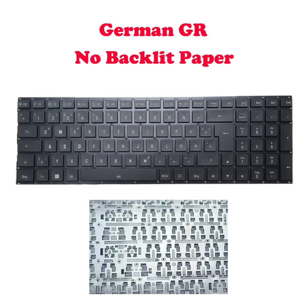 For AORUS 5 7 AERO 15 No Backlit V184945AS2 US 27703-US5XA-S11S V184945AS2 UI 27703-UI5XA-S11S Keyboard English US German GR