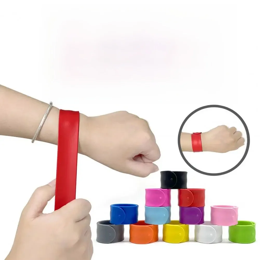 Bracelet circulaire à pression en Silicone, 2 pièces, roulant, avec dessin animé Pat the Circle, jouets pour garçons et filles