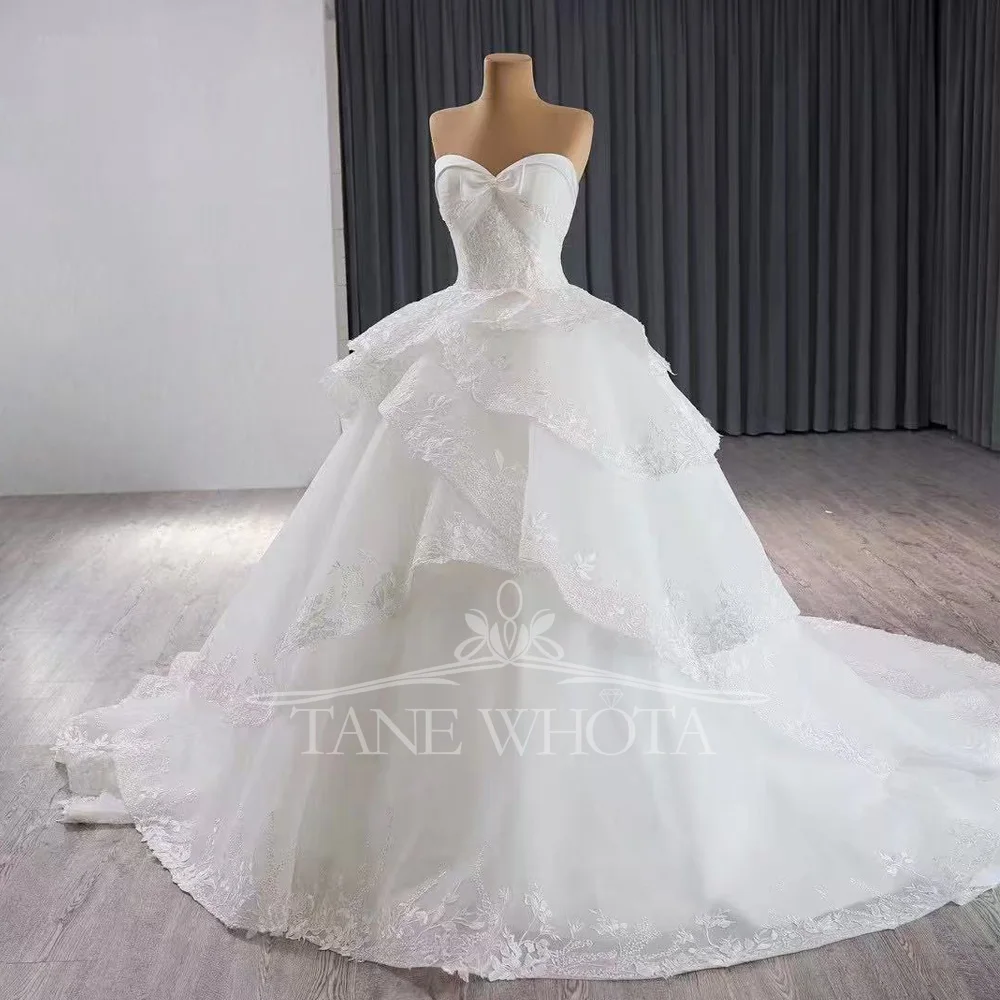 Милое белое кружевное бальное платье Свадебное платье из органзы XXL Самый популярный Vestido De Novia
