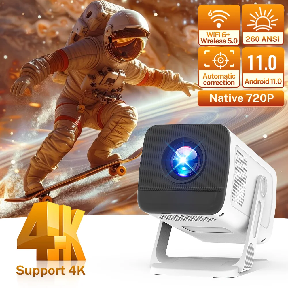 

LnyCast X1AQ Projector Built in 5W Speaker 1280*720P Android 11 4K 400ANSI Wifi6 BT5.2 Outdoor Portable Projector Home Cinema