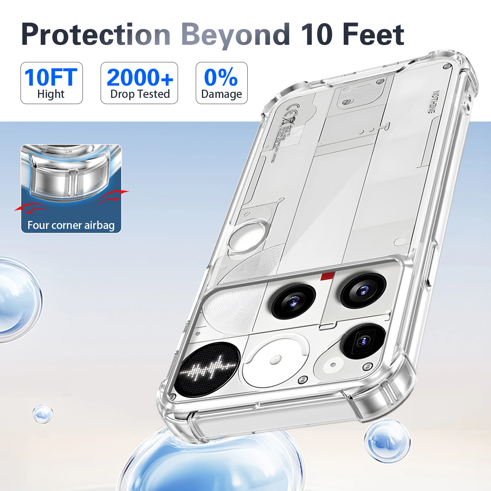 لا شيء الهاتف 3 A024 حالة وسادة هوائية للصدمات سيليكون الوفير واضح وسادة هوائية الغطاء الخلفي جراب هاتف صلب ل لا شيء الهاتف 3 5G #2