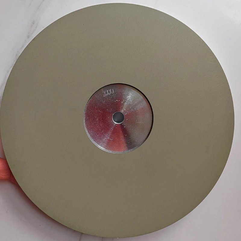 Maßgefertigte 200mm 8" Zoll Diamantschleifscheibe aus Harz mit 10mm Innenloch für Friseurscheren, CBN-Schleifscheibe, Legierungs-Edelstein-Polierscheibe – Detail 2