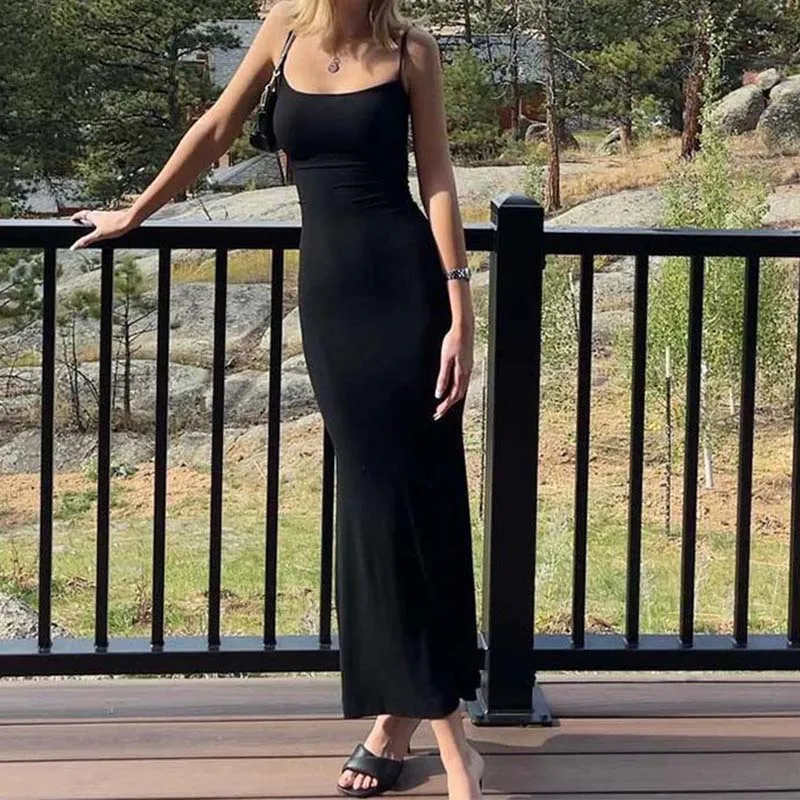 

Летнее цельнокроеное платье, пикантные платья без рукавов с открытой спиной на бретелях, облегающая элегантная женская одежда, семейный клубный сарафан на день рождения