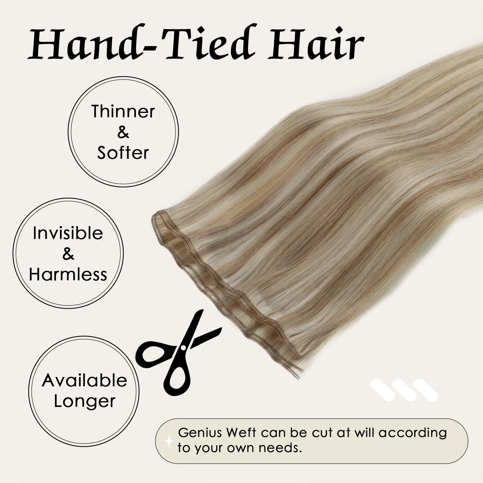 Наращивание волос Sixstarhair Weft Наращивание человеческих волос 50 г 16/20 дюймов 100% настоящие человеческие волосы Genius Weft для наращивания волос для женщин