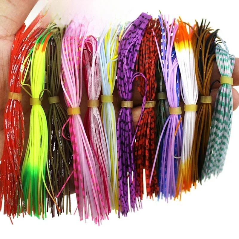 5 pakietów 13cm wędkarskie spódniczki silikonowe do przynęty typu Spinnerbait Buzzbait gumowe przynęty jigowe spódniczki kalmarowe materiał do wiązania muchowego akcesoria — zdjęcie 2