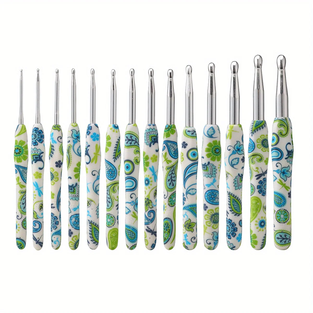 

Paisley printed crochet hook (single piece / set) - ergonomic soft-handled TPR crochet hook for sweater knitting