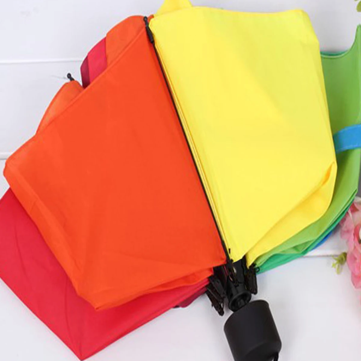 1pc Umbrella Advanced Sense Sunshade Umbrella Double Breathable Rainbow Umbrella Rain and Sunshine Triple Folding Umbrella