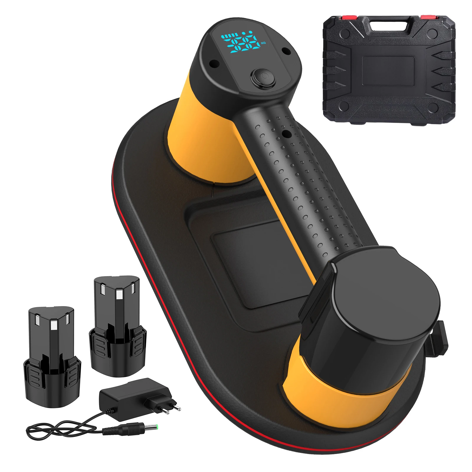 1/2PCS Industriële kwaliteit vacuüm elektrische zuignaplifter 300KG laadvermogen voor graniettegels glas met digitaal display Heavy Duty 3600mAh batterij - afbeelding 1