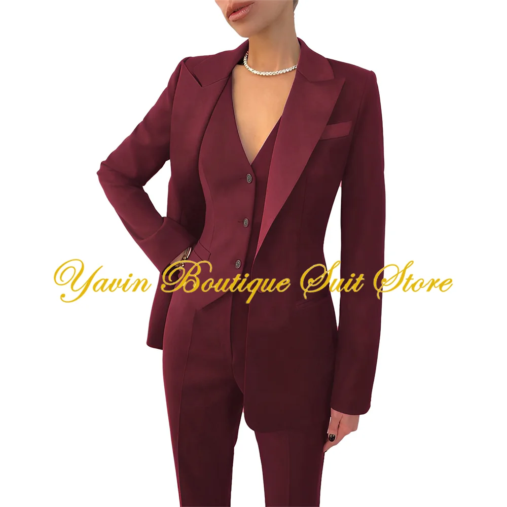 Elegant Women\'s Suit 3 Piece Set Formal Career Office Ladies Business Suits Casual Blazer for Women