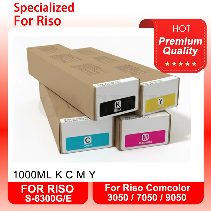 

1000ML For Riso S-6300G/E S-6302G/E S-6301G/E S-6303G/E Ink Cartridge Compatible For ComColor 3050 7050 9050 With Pigment Ink