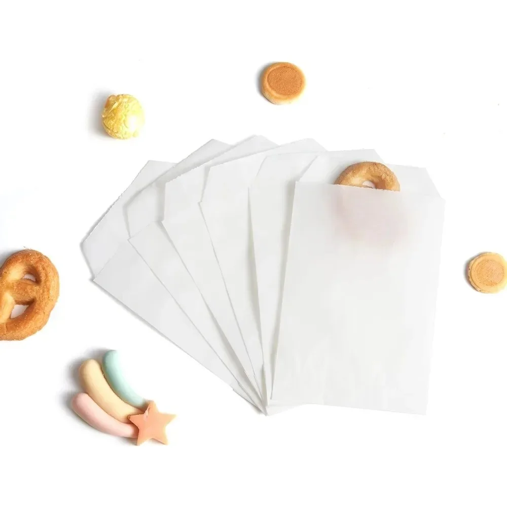 25 pcs 13x18cm Semi-Transparent Glassine Waxed Paper Treat Bags Party Favor Bag for Bakery Cookies Sandwich Soap Packing