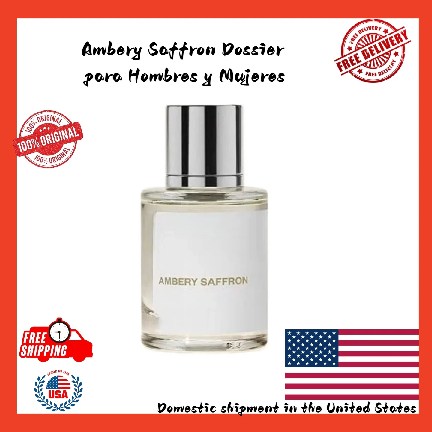 

Eau de Parfum 1.7 Fl Oz 50ml Ambery Saffron Dossier Inspired B.accarat R.ouge Luxury perfume a birthday or Valentine's Day gift