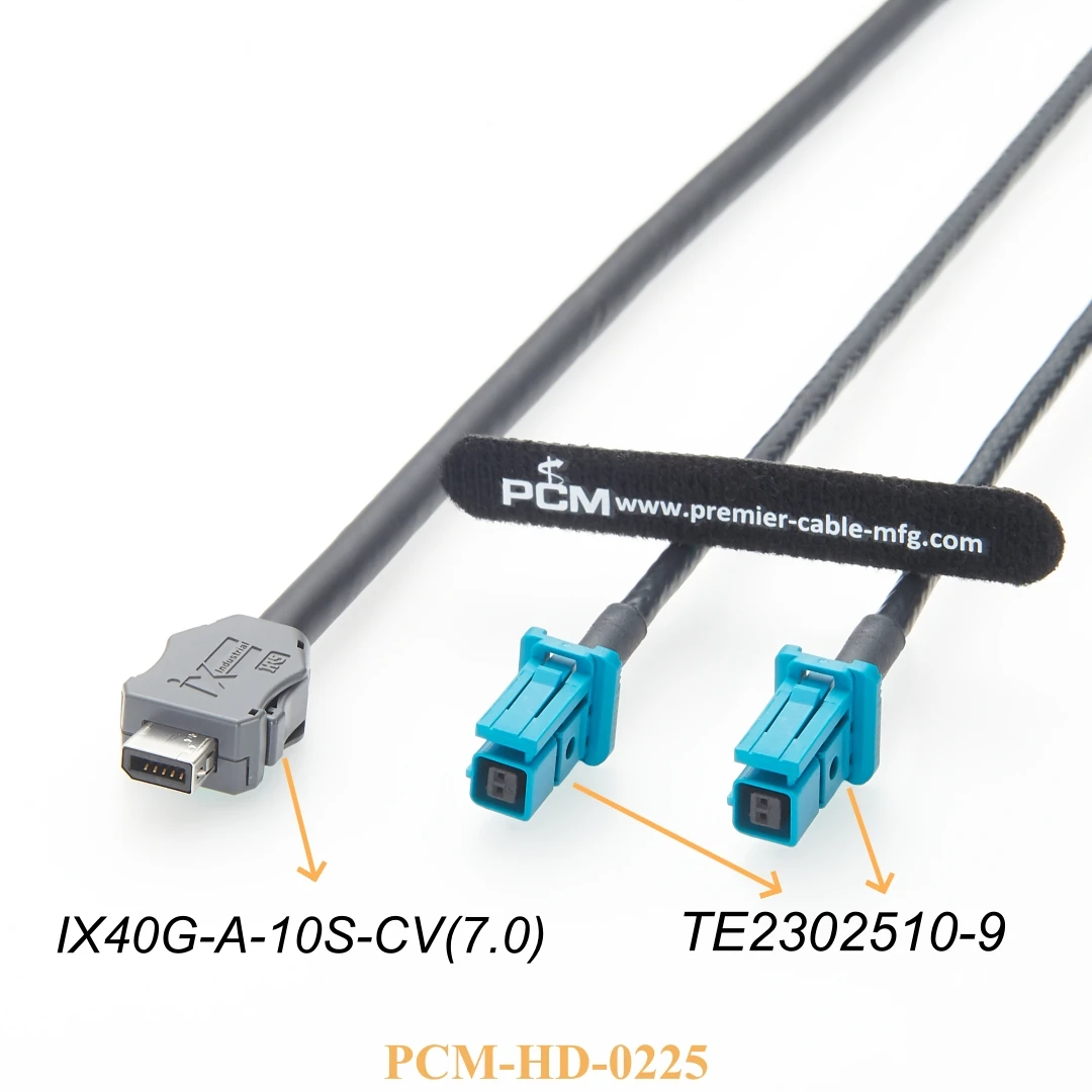 ix industrial to dual 2 MATEnet Connector Jack female plug cable Y Splitter cat6a sftp Automotive Ethernet Network TE 2302510-9