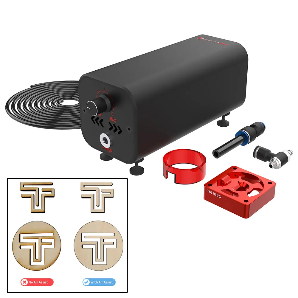 Twotrees 36W Air Pump Airflow Assist Kit 10-30L/Min Air Assist System Remove Smoke and Dust for Laser Engraver Cutter Machine