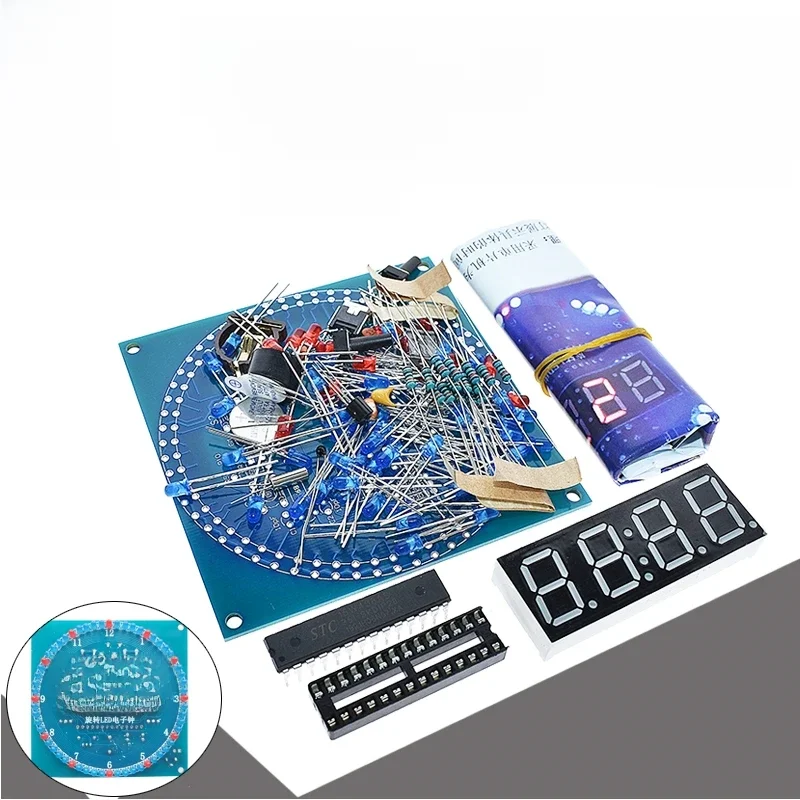 DS1302 obracanie Alarm z wyświetlaczem LED zegar elektroniczny moduł DIY zestaw LED wyświetlacz temperatury — zdjęcie 2