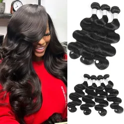CHEAP Body Wave Bundles Brazilian Hair Weave Bundles 1/3/4 PCS Human Hair Bundles Natural Black 8-28