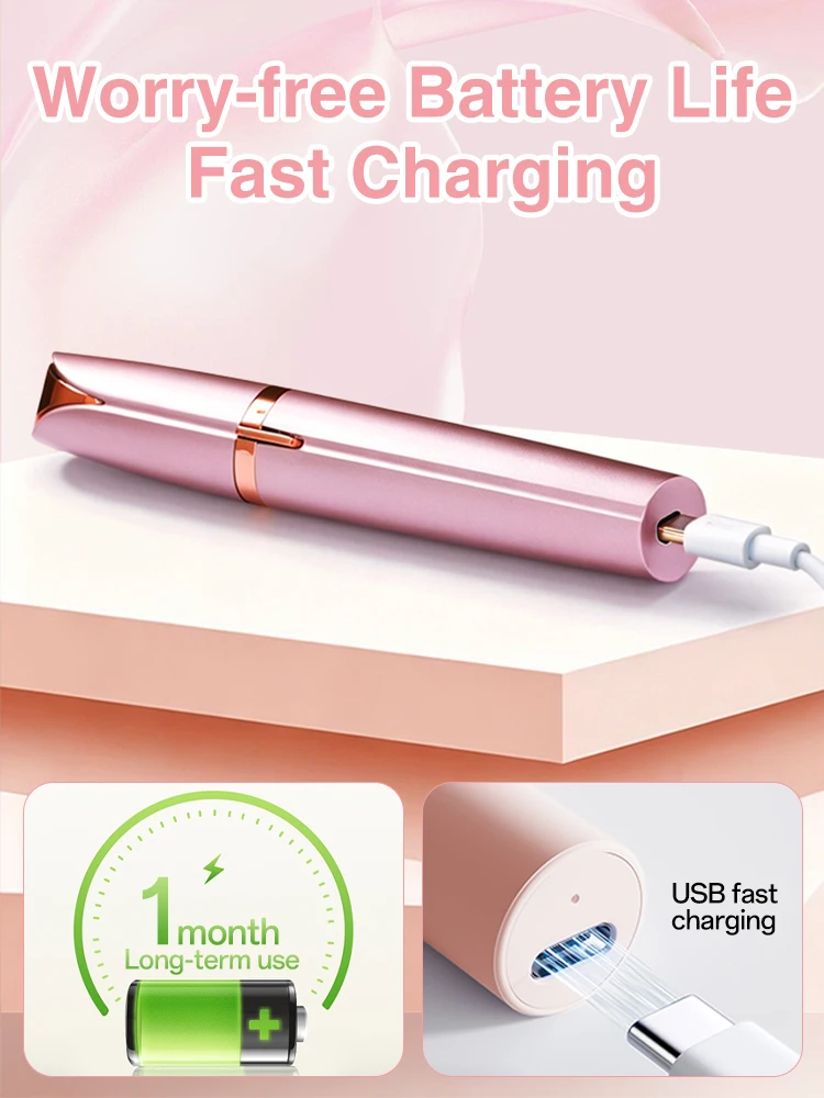 Electric Eyebrow Trimmer Face Eyebrow Cut Shaver Mini Portable Nose Hair  Shaver Epilator Eye tools Rechargeable view 4
