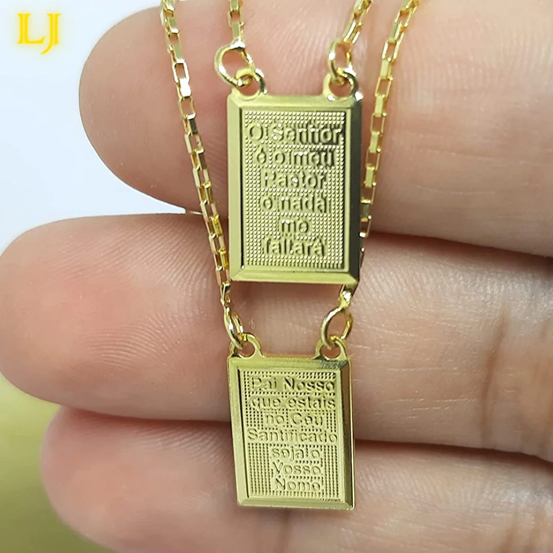 Men's Scapular Tijolinho 2mm + Bible Verse The Lord Is My Shepherd Ancient Currency Scapular Lord Bel Luxury Jewelry