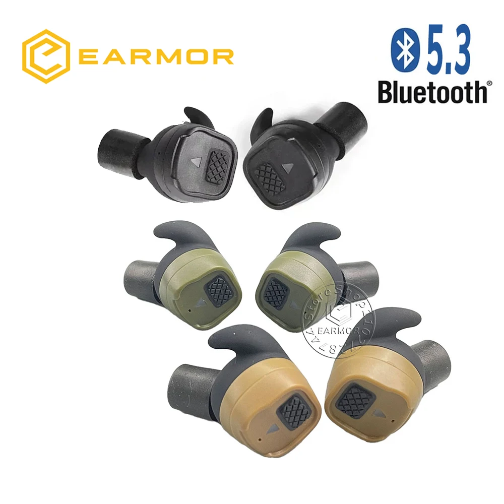 Imagem -02 - Electronic Shooting Ear Protection Bluetooth 5.3 Proteção Auditiva Tampões de Ouvido para Tiro Gun Range e Caça Earmor-m20t