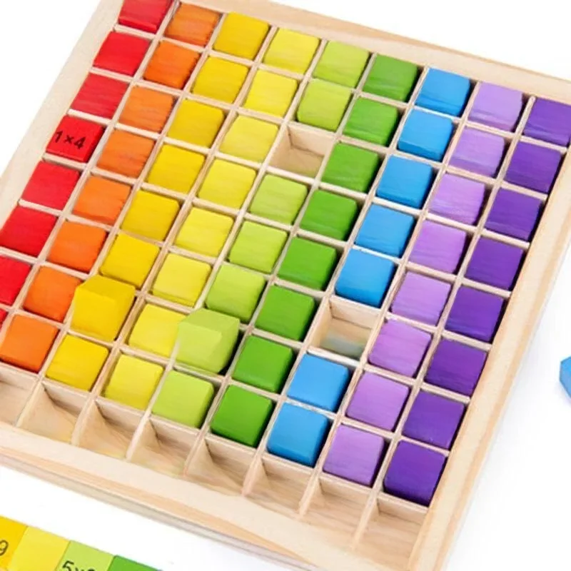 Jouets éducatifs mathématiques en bois Montessori pour enfants, jouets pour bébés, Table de Multiplication 99, outils pédagogiques mathématiques et arithmétiques