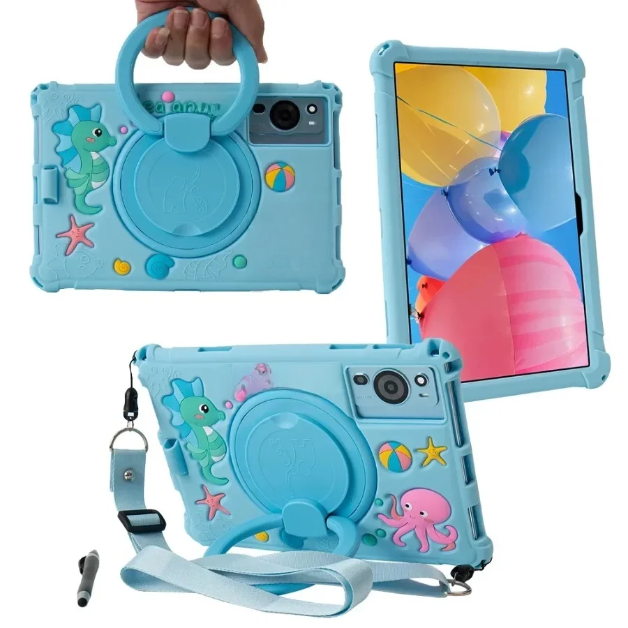 Pokrowiec na tablet Teclast M50 Mini 8.7 T50HD T50 HD 11 M40 SE Plus P20 HD P30 M40Plus Kids Silicone Rotation Stand Case — zdjęcie produktu 7