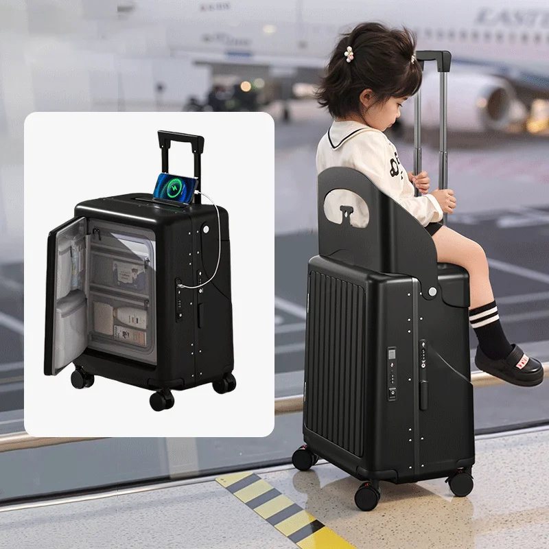 

20/22/24-inch Luggage Box Children's Mount Front-opening Multi-functional Boarding Travel Password Box Trolley Suitcase