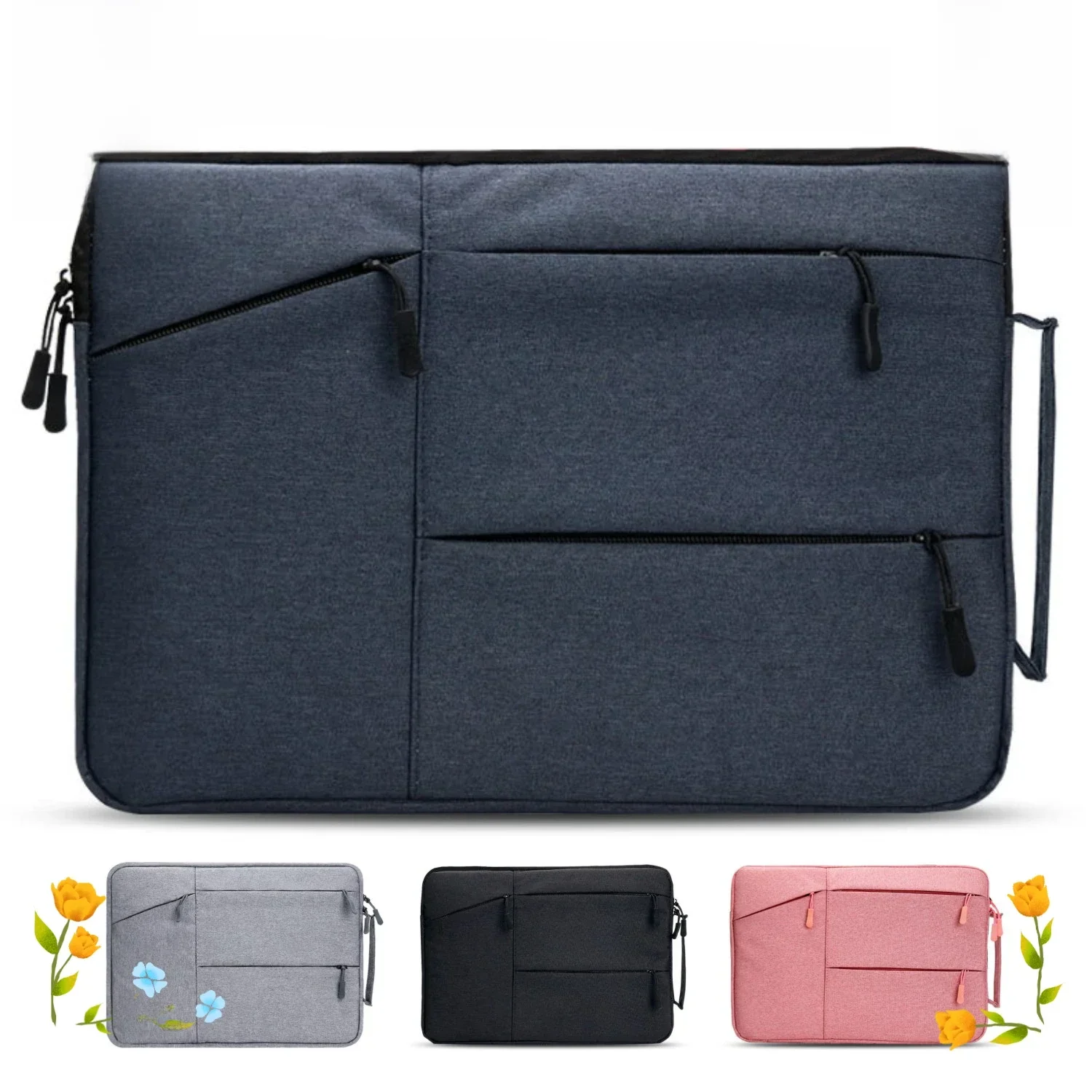 Przenośna torba na laptopa 14 15 15,6 cala do Macbook Pro Huawei Xiaomi Mac Book M1 Etui na laptopa Akcesoria do notebooka Pokrowiec na laptopa — zdjęcie 2