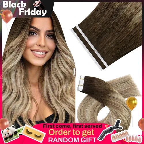 Moresoo-Cinta en extensiones de cabello, cabello humano 100% Real, calidad de salón, Invisible, Remy Natural, PU, trama de piel, 25G/50G