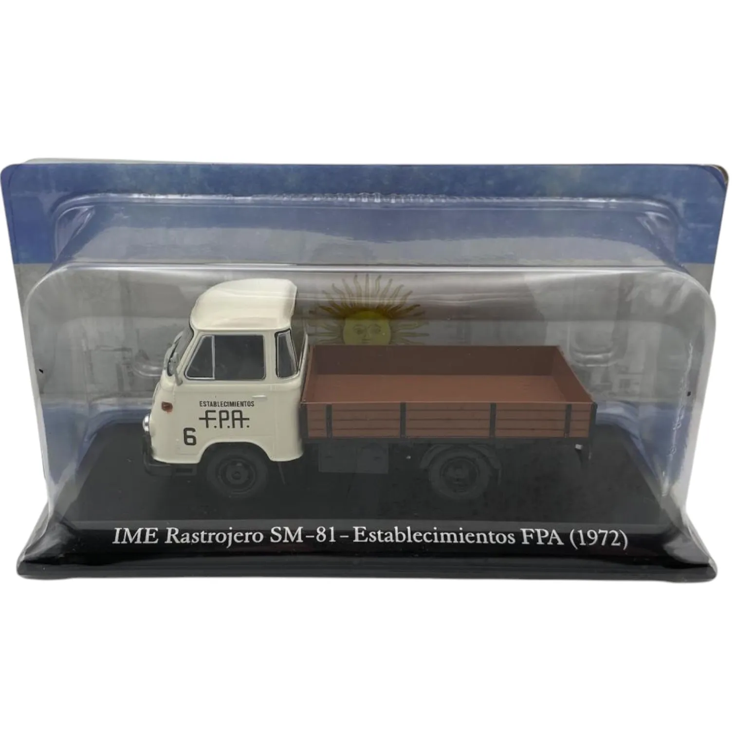 Salvat, Ime Rastrojero Sm-81 Establecimientos Fpa 1972 Camion léger de transport, Échelle 1:43, Miniature en métal moulé sous pression, Collection de véhicules de livraison et de service Argentine, Sans fascicule, Emballage blister original pouvant être froissé, Base d'identification du modèle