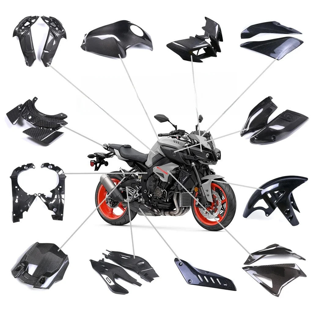 Kit de carénage de panneau latéral en fibre de carbone sèche 3K, garde-boue de carburant précieux, accessoires de moto, Yamaha FZ10 MT10 2016-2021 2020