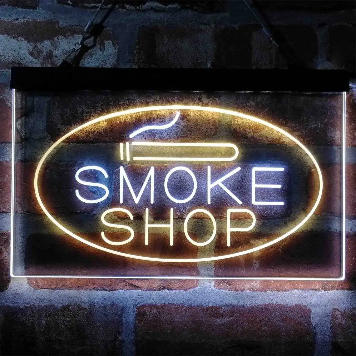 

Custom Neon Sign Smoke Shop Cigarette Room Dual Color LED Neon Sign moke Shop And Cigar Neon Sign